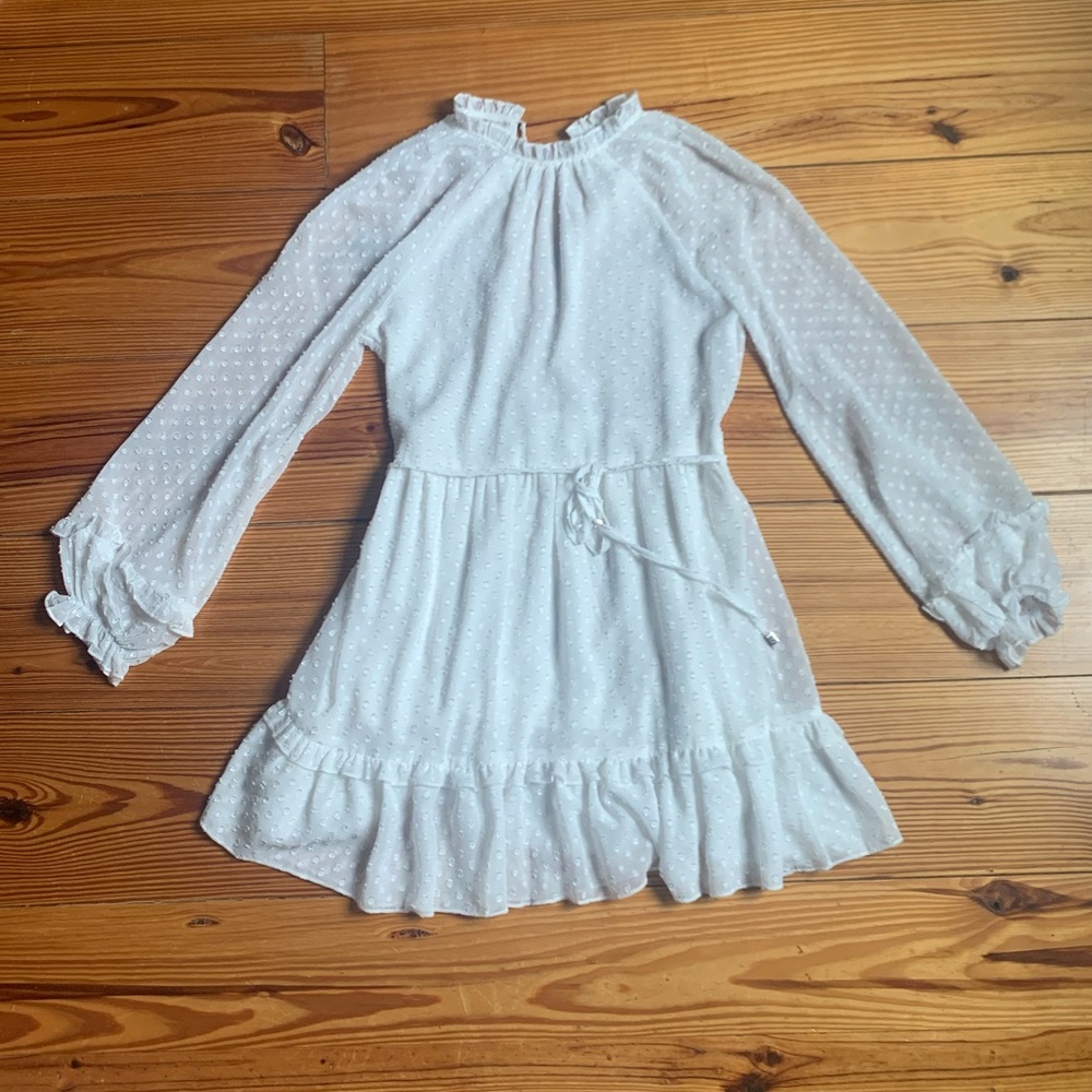 White polka dot dress